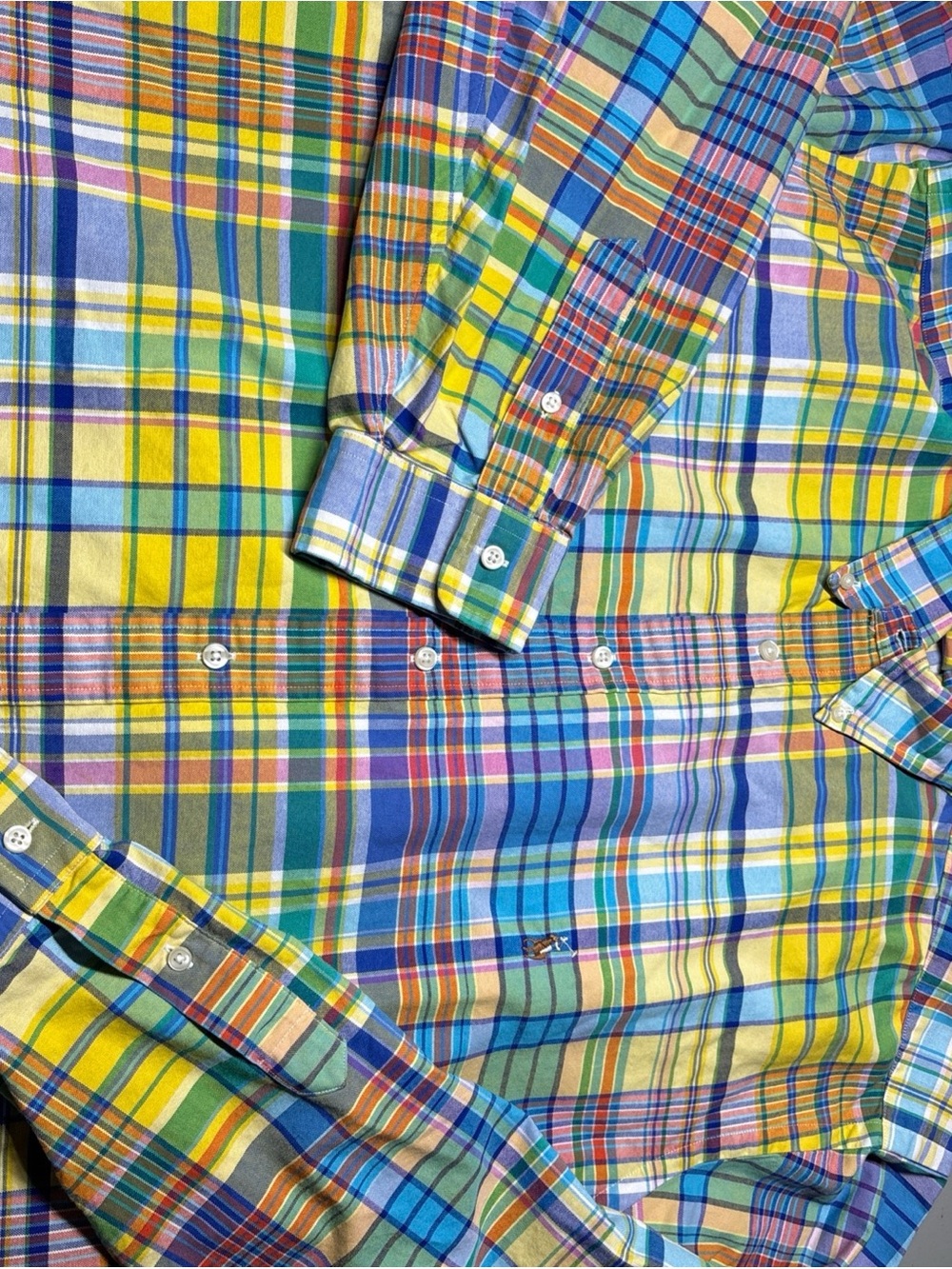 Polo Ralph Lauren Men's Yellow Multi Plaid Classic Fit Button Front Shirt Sz 3XB